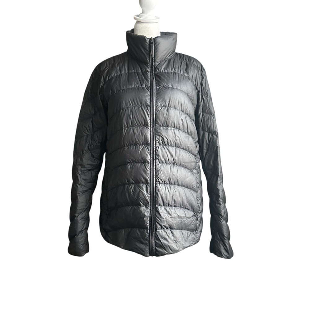 UNIQLO ULTRA LIGHT DOWN Women L Black Quilted Puffer Full Zip Jacket Pockets